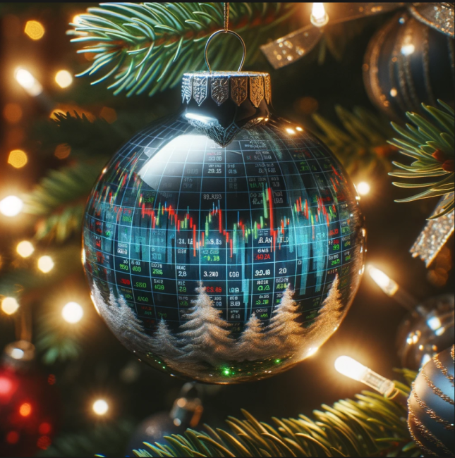 Vánoční přání s trading grafem