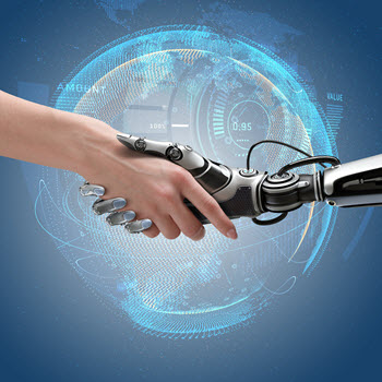 Vizualizace algoritmického obchodování - spolupráce robota a tradera.